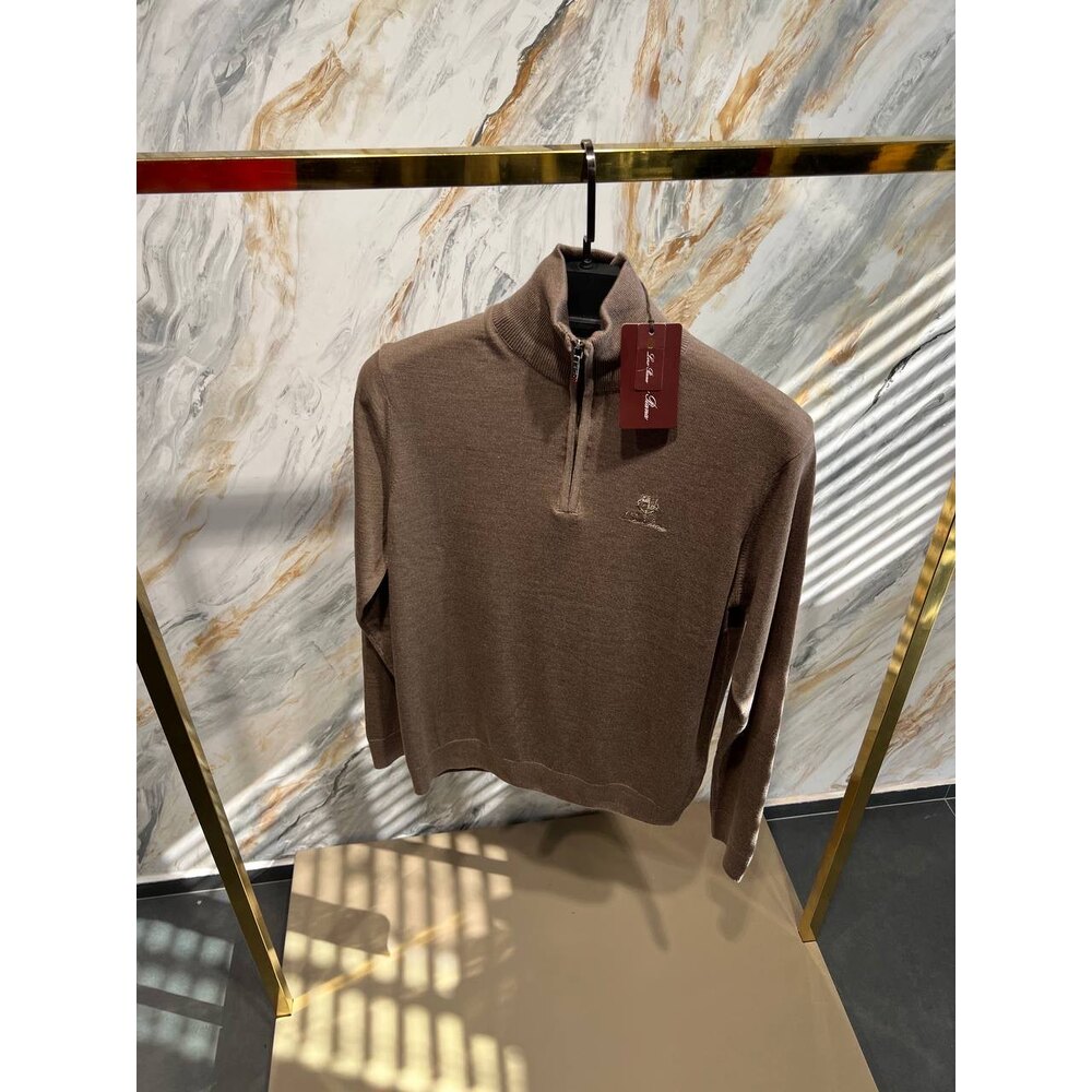 Loro Piana Yarı Fermuar Kahve | famousclothesco