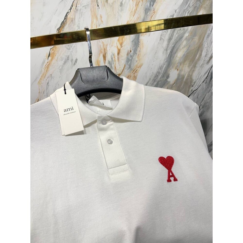 Ami Paris Polo Yaka Beyaz | famousclothesco