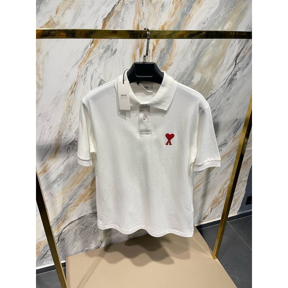 Ami Paris Polo Yaka Beyaz | famousclothesco