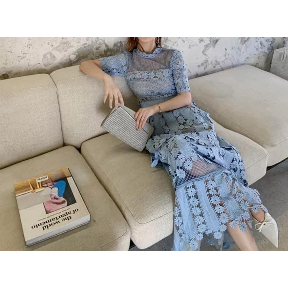 Güpür Detaylı Maxi Boy Elbise  Ürün Kodu: A1148