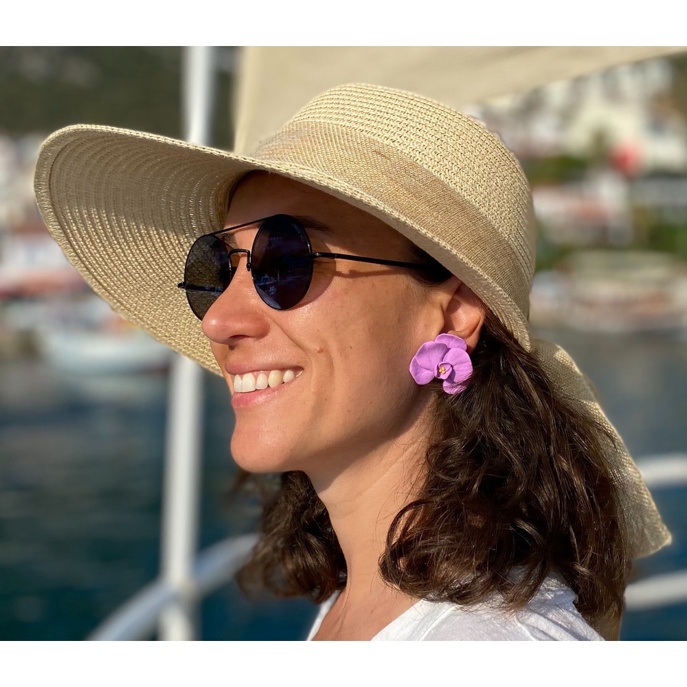  Orkide Çivi Küpe 