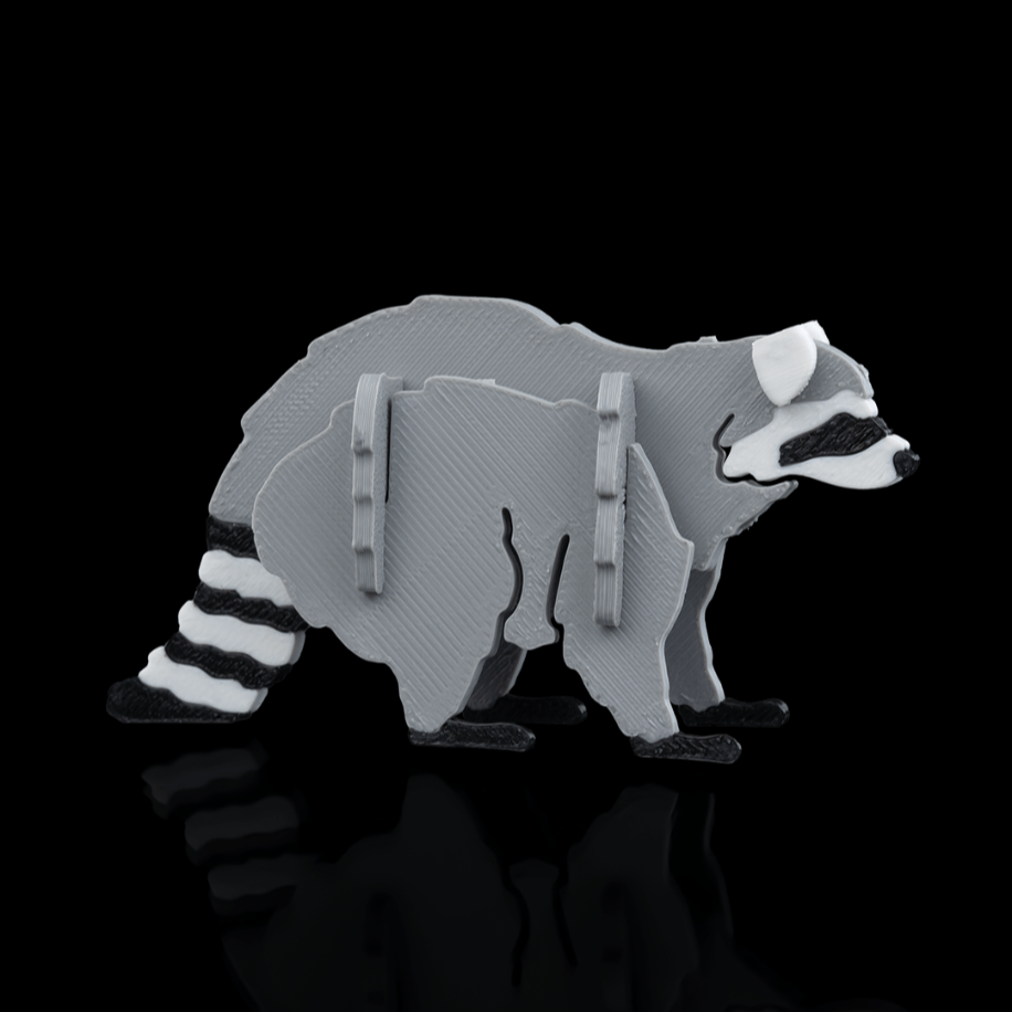  Rakun 3D Maket | Dekoratif Koleksiyon Figürü