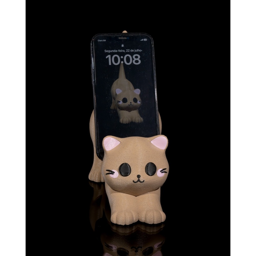 Sevimli Kedi Telefon ve Kumanda Tutucu - Sevimliliğiyle Masanızı Süslüyor