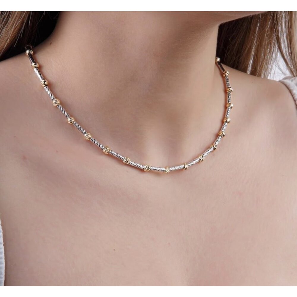 Silver Gold Dorika Kolye