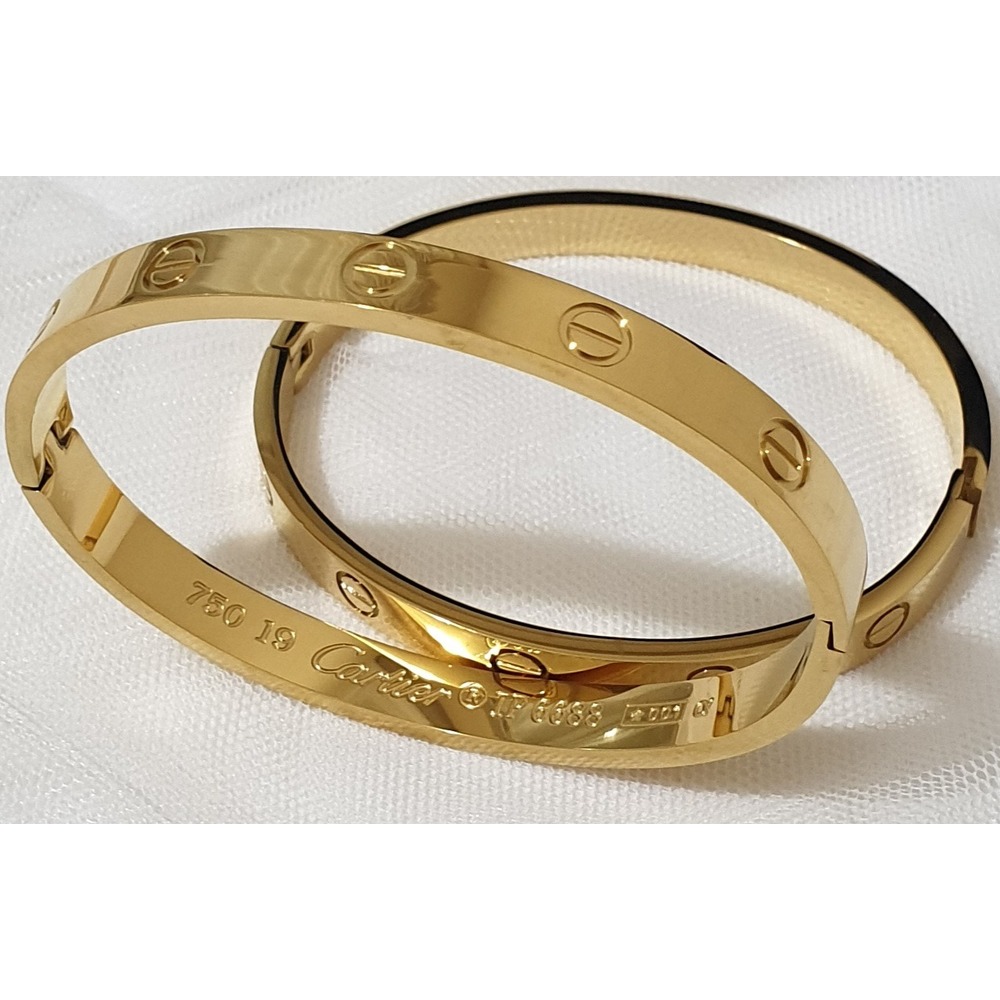 KB20220005-Gold Replika Cartier Çelik Bileklik - 18 beden