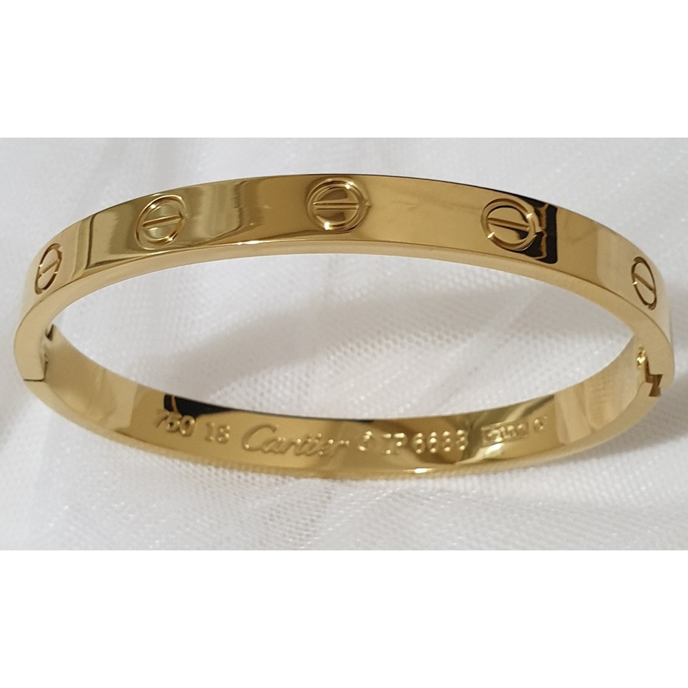 KB20220005-Gold Replika Cartier Çelik Bileklik - 18 beden