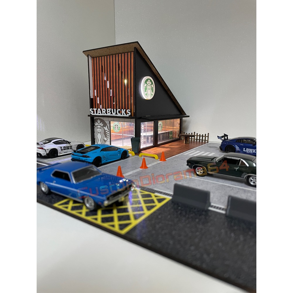1:64 Ölçek - Cafe Diorama Garaj | Custom Diorama 64