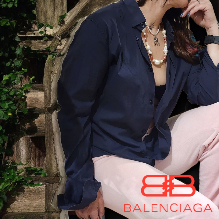 BALENCİAGA Woman Navy Blue Shirt