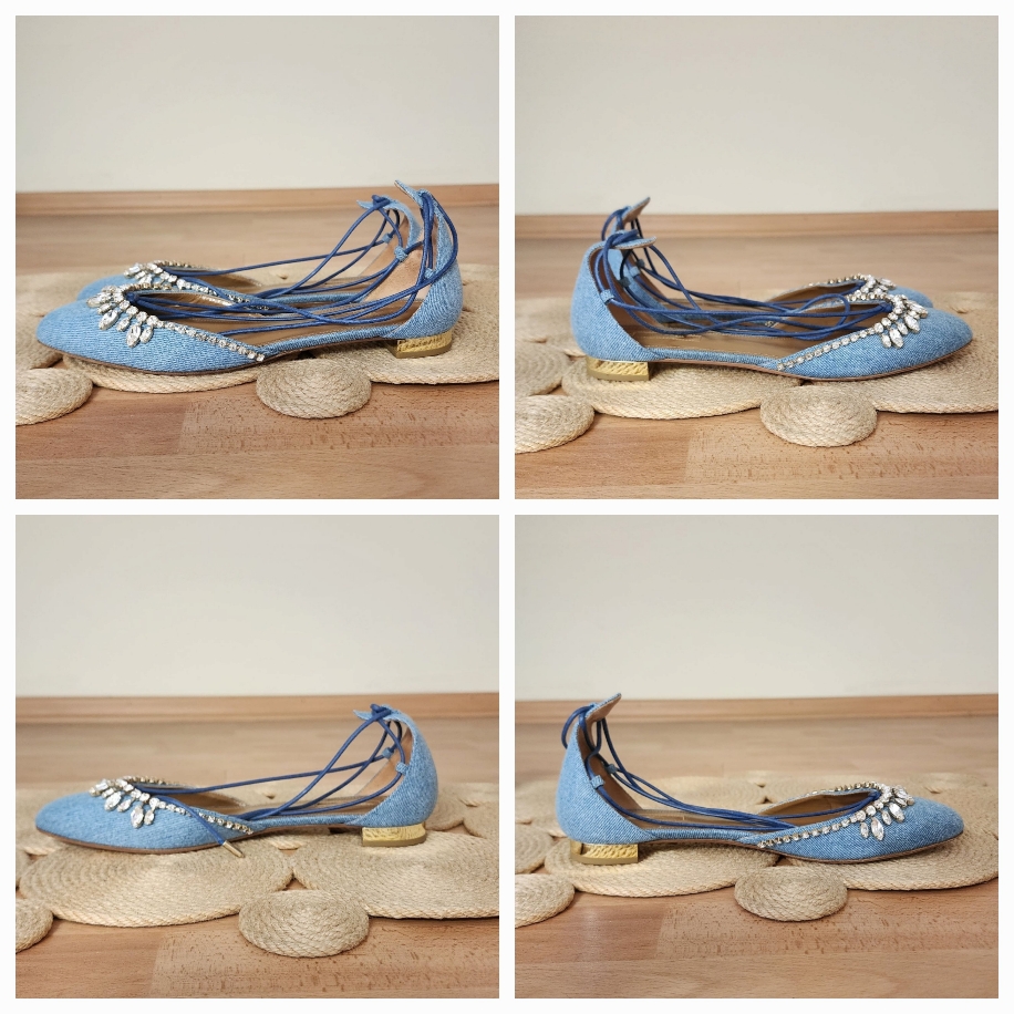 AQUAZZURA Denim Alexa Crystal Shoes