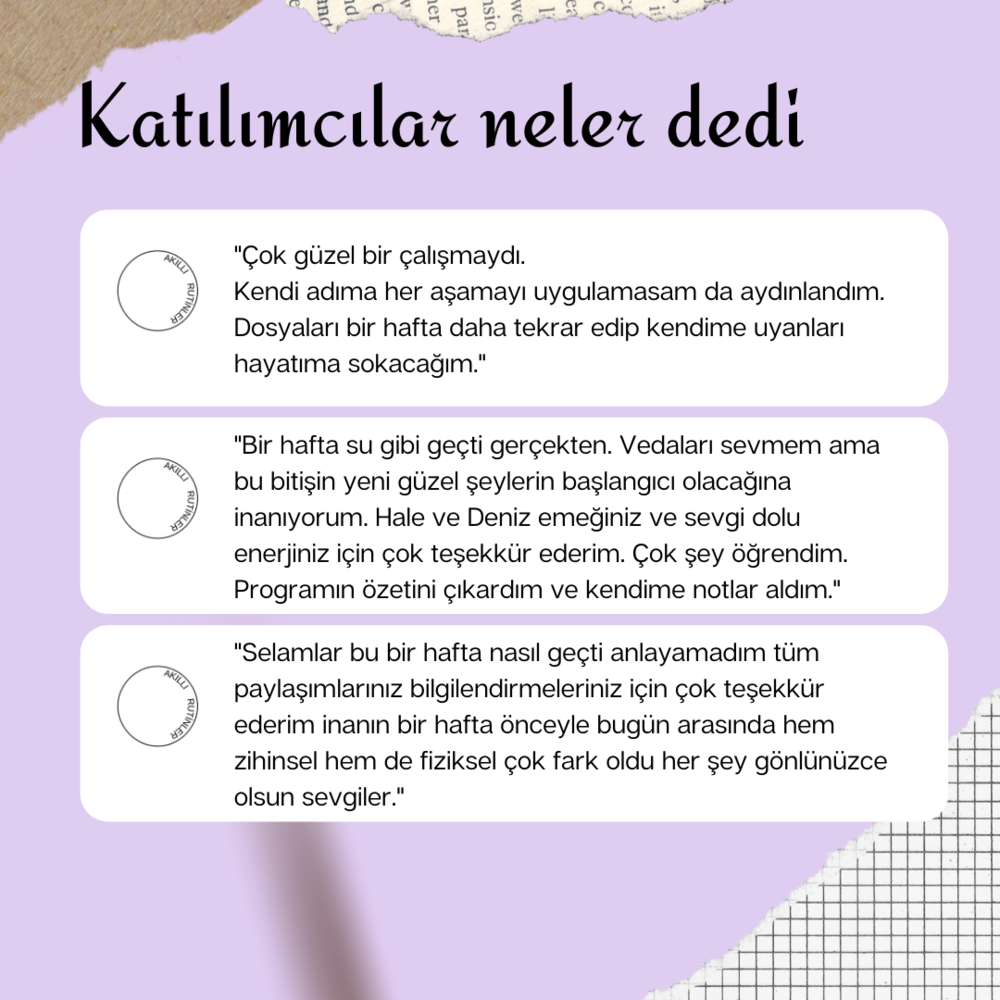 14-20 Nisan Akıllı Rutinler Grup Programı