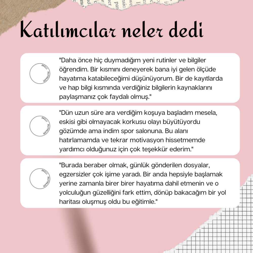 14-20 Nisan Akıllı Rutinler Grup Programı