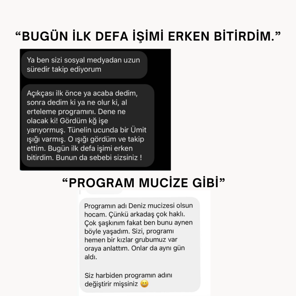 ERKEN KAYIT İNDİRİMİ: 21-30 Nisan Ertelemeden Özgürleş GRUP PROGRAMI
