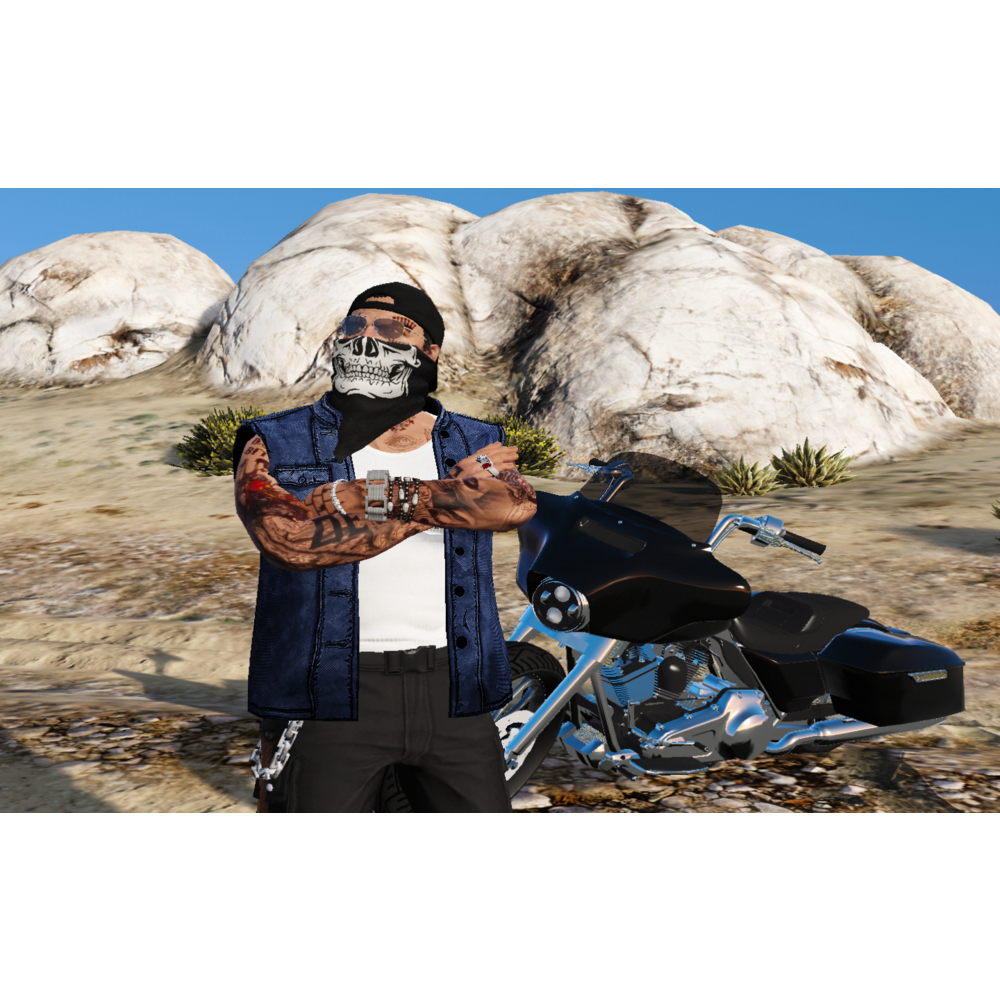 Cholo Denim Vest (Blue Denim)