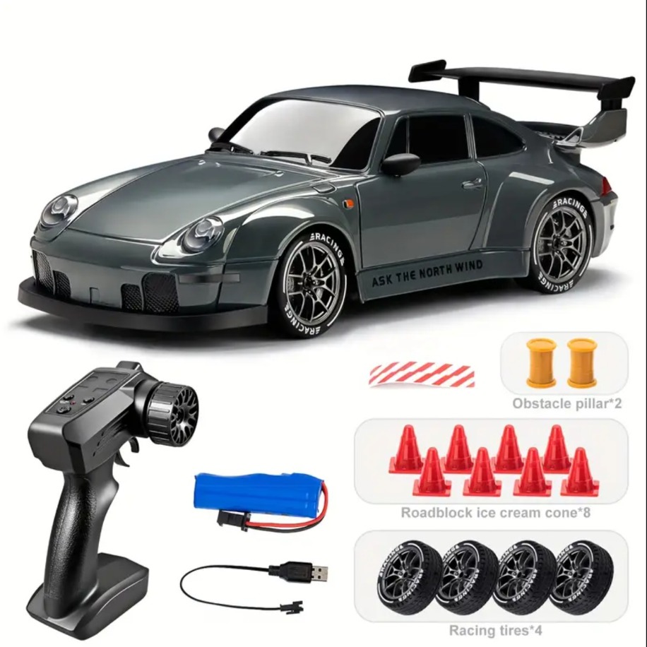 YR1891791 Gri S914+ RC Drift Yarışı 1:24 Ölçekli RC Araba, 2.4G Uzaktan ...