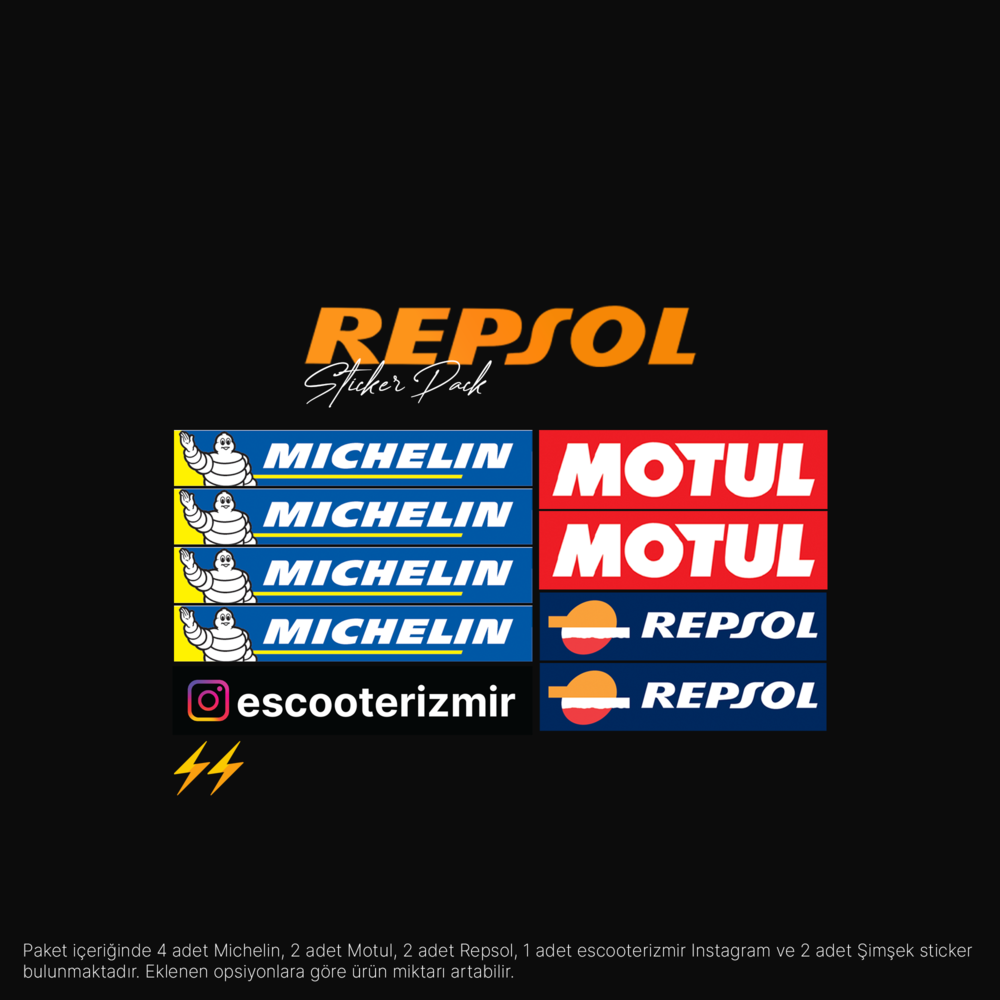 REPSOL Sticker Pack (İlk Seri) | E-Scooter İzmir