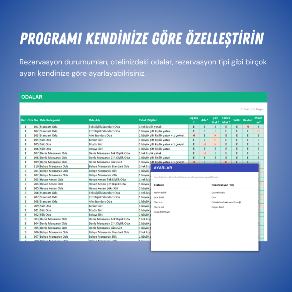 OTEL REZERVASYON PROGRAMI