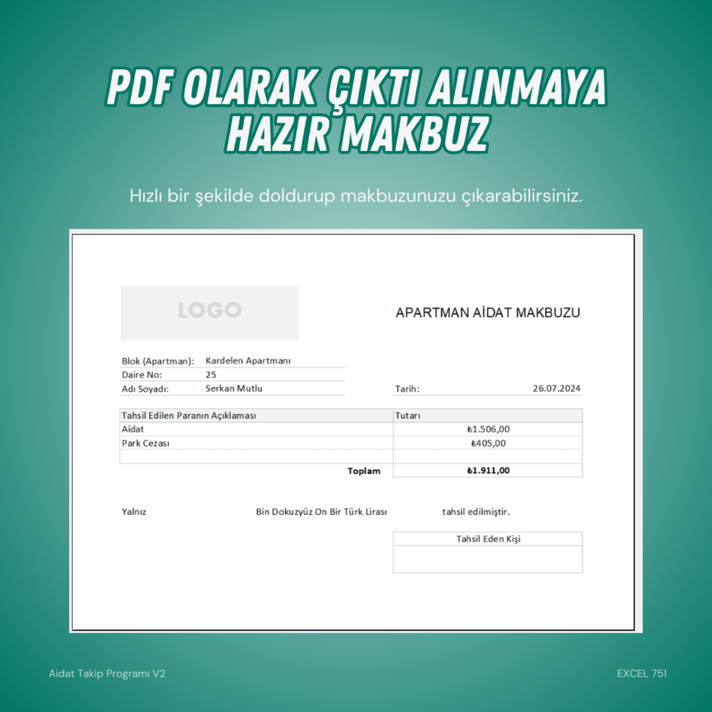 AİDAT TAKİP PROGRAMI (EXCEL)