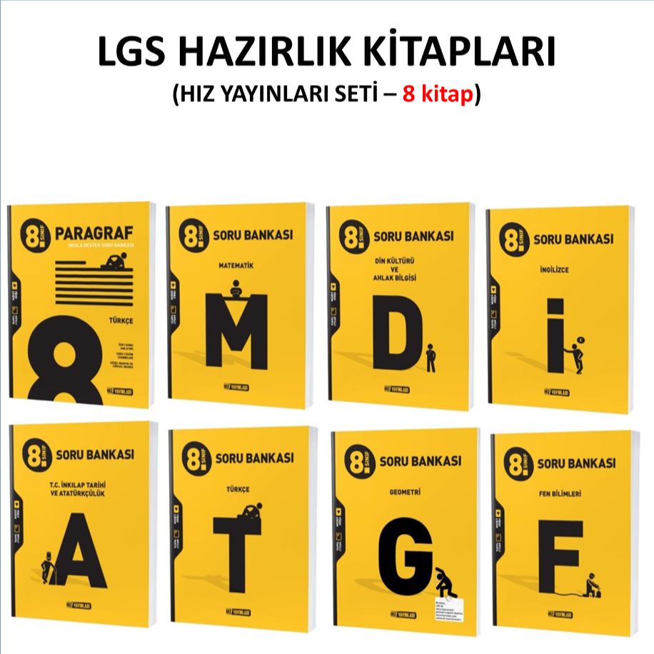 Hız Yayınları 8.Sınıf Tüm Dersler Soru Bankası Seti Yeni