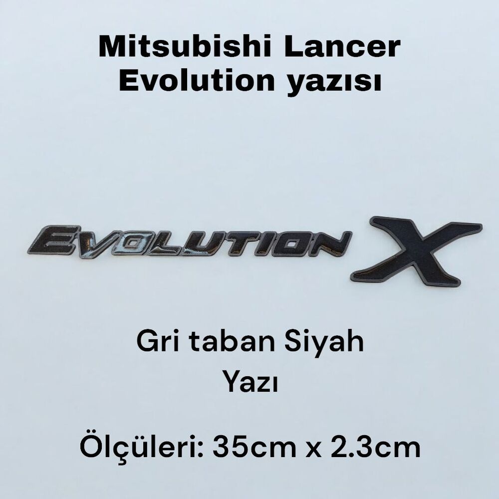 Mitsubishi LancerEvolution X  Bagaj Yazısı (Gri-siyah)