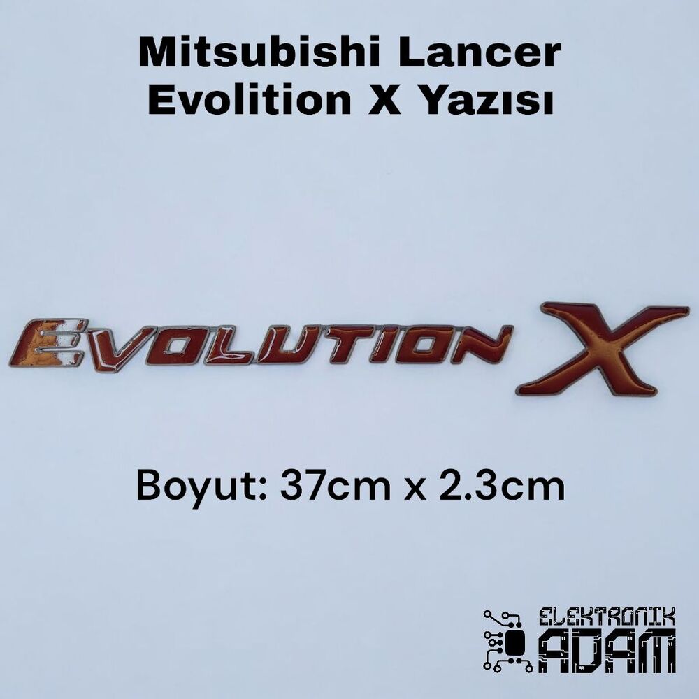 Mitsubishi LancerEvolution X  Bagaj Yazısı (Gri-kırmızı)