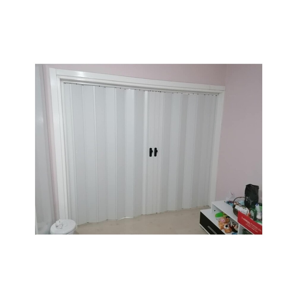 150 h200 AKORDİYON KATLANIR KAPI BEYAZ ÇİFT AÇILIM 156h218