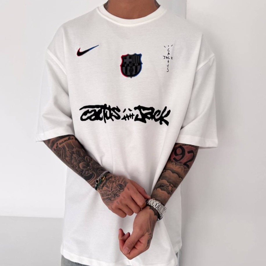 Barcelona Nike White Travis Oversize T-Shirt
