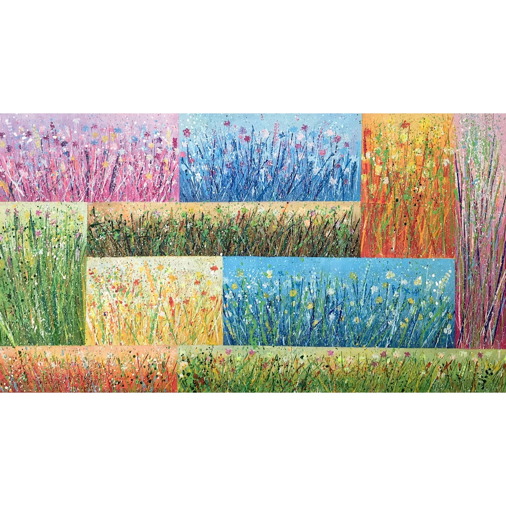 Çiçek Tarlası , orijinal tablo 50x90 cm 