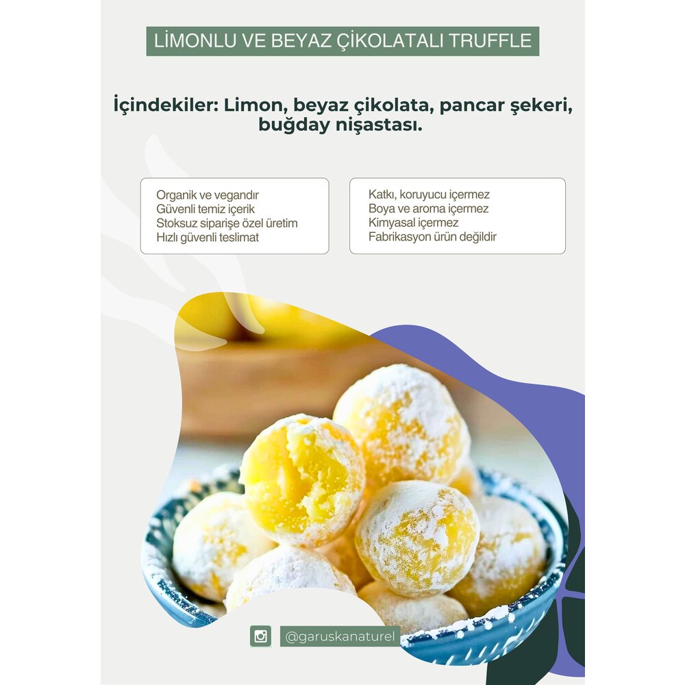 Limonlu ve Beyaz Çikolatalı Truffle