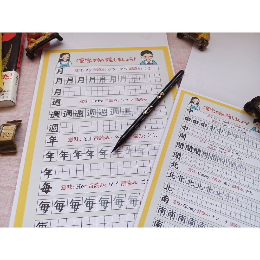  JLPT N5 Kanji Çalışma Kağıdı A5 Defolu
