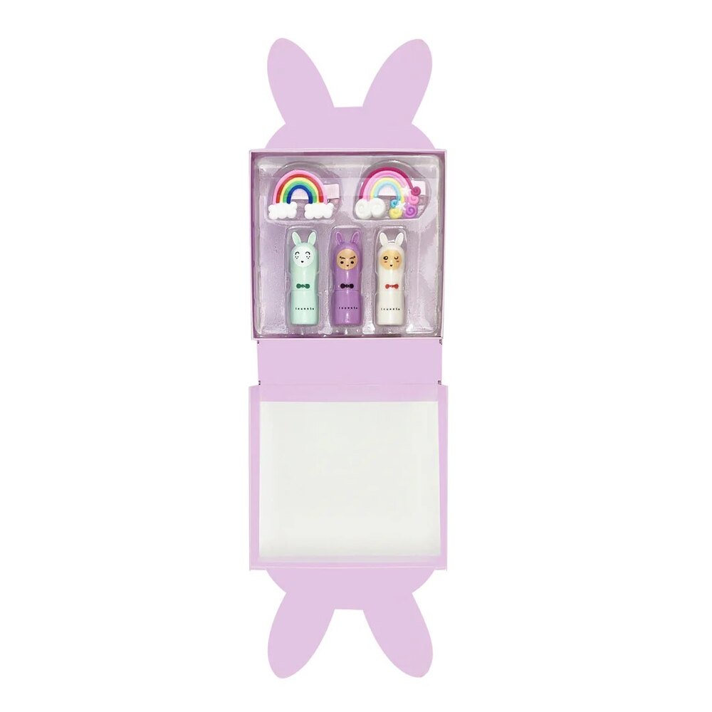 INUWET BOITE DELUX PAPER BUNNY - 3'LÜ LIP BALM VE TOKA SETI