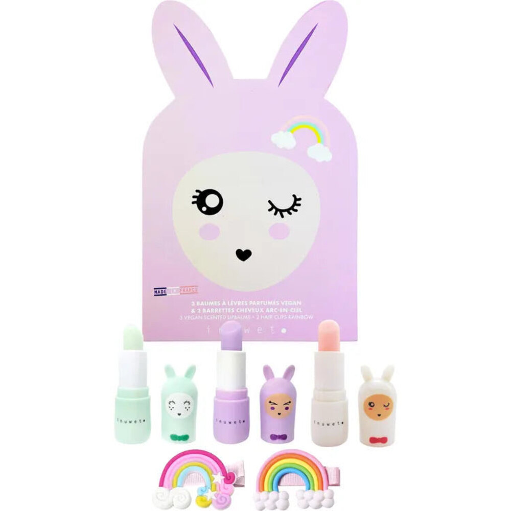 INUWET BOITE DELUX PAPER BUNNY - 3'LÜ LIP BALM VE TOKA SETI