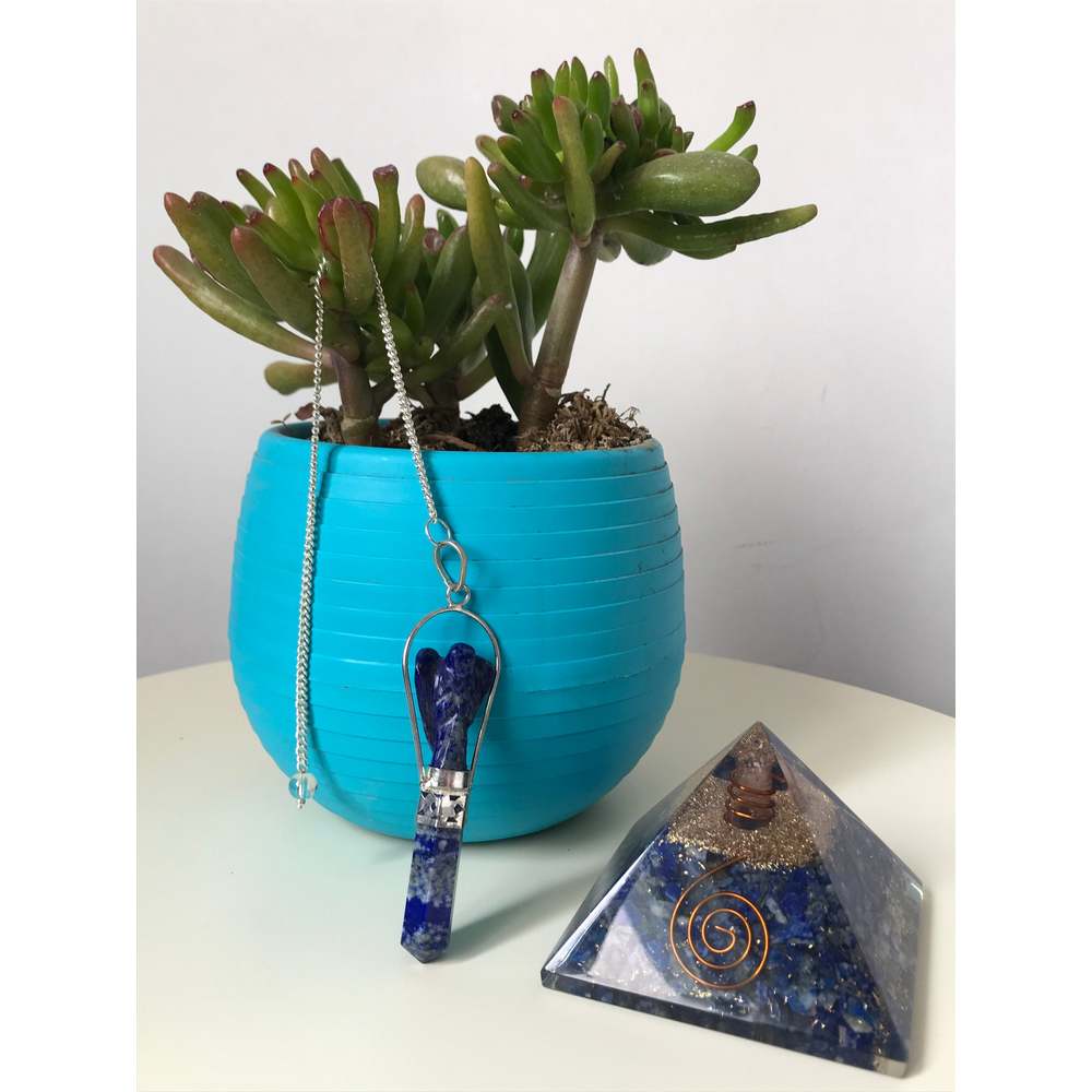 Beautiful and Powerful Large Lapis Lazuli Orgonite Pyramid with copper spirals,Reiki and Chakra Heal
