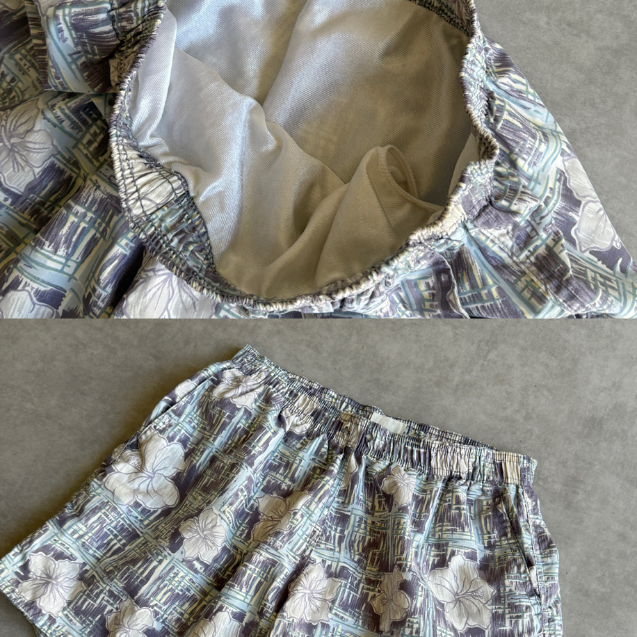 (M) Vintage Desenli Quicksilver Deniz Şortu