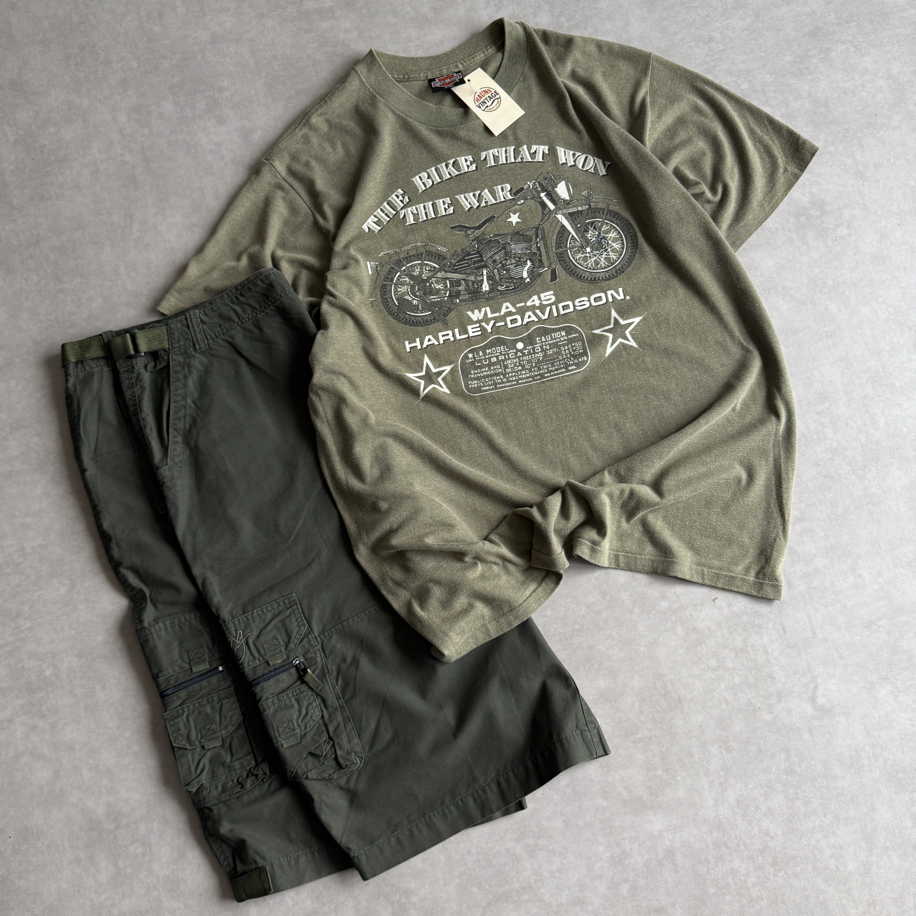 (W42) Vintage Billabong Haki Kargo Şort