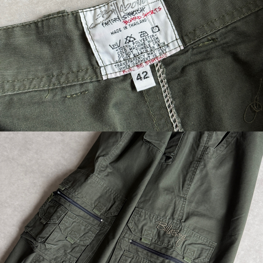 (W42) Vintage Billabong Haki Kargo Şort