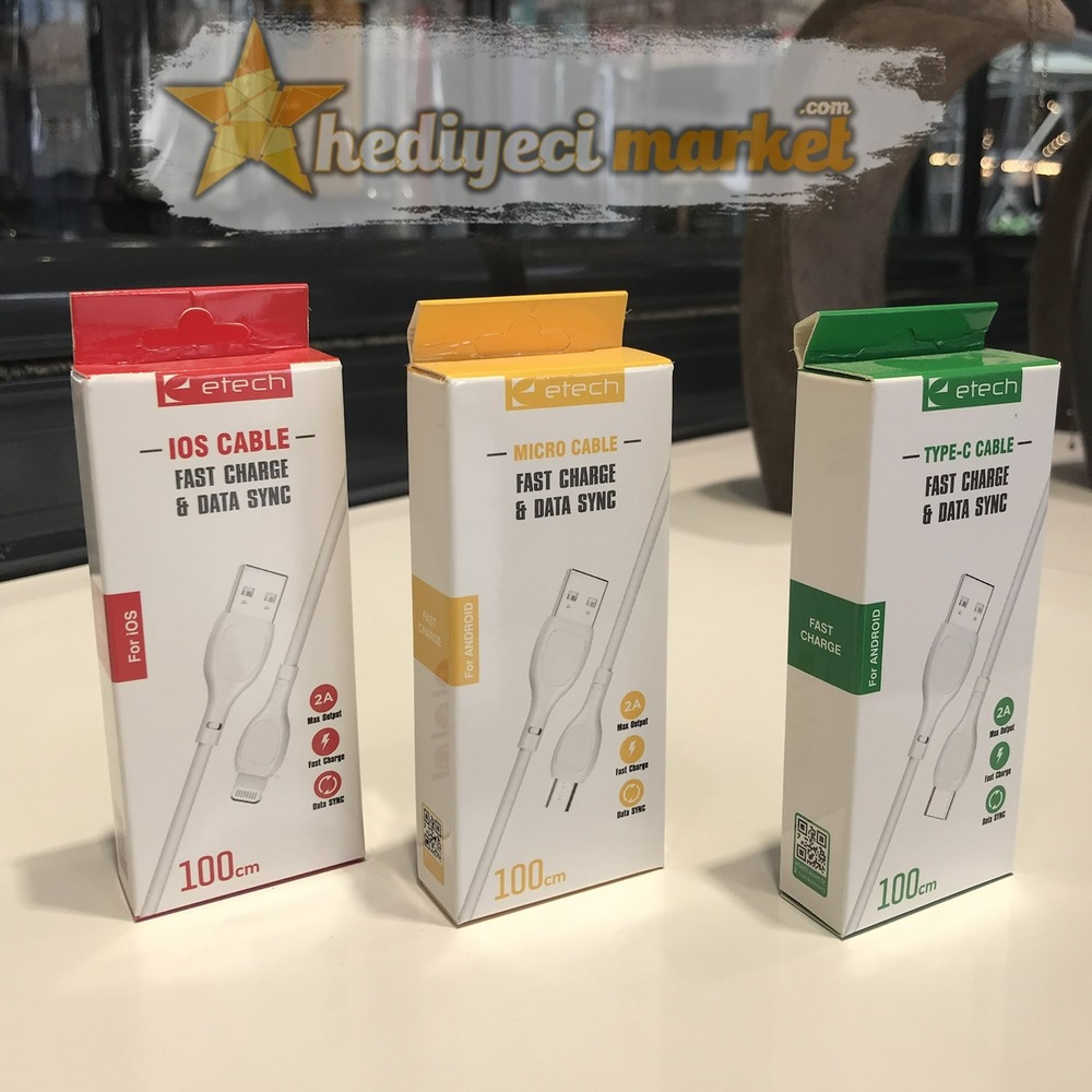 ETECH ETC-PK 2.0 mAh Type-C Data & Şarj Kablosu - HM-06-00016-02