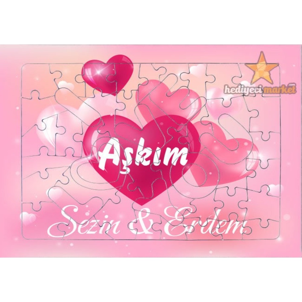 Kişiye Özel Love Tasarlanabilir 48 Parça A4 Puzzle - HM-04-00056-01