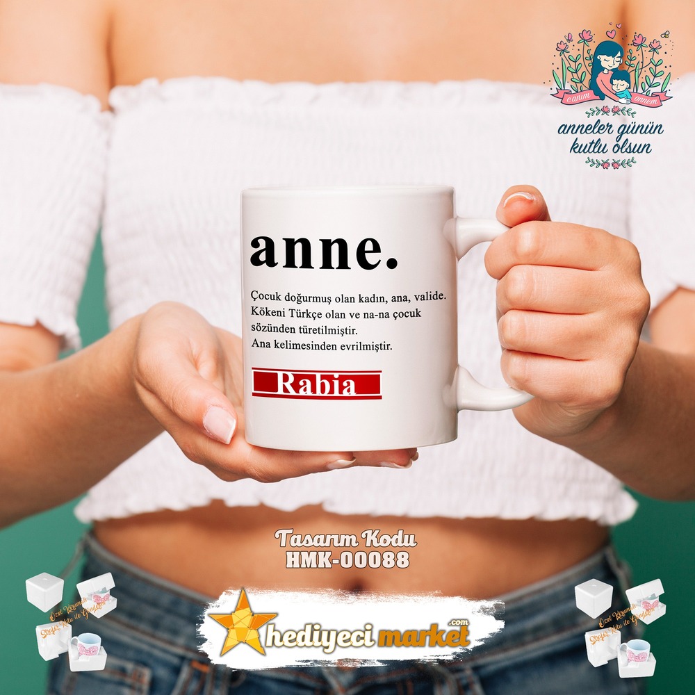 Anneler Gününe Özel Beyaz Kupa Bardak - HMK-00088-HM-01-00252-01