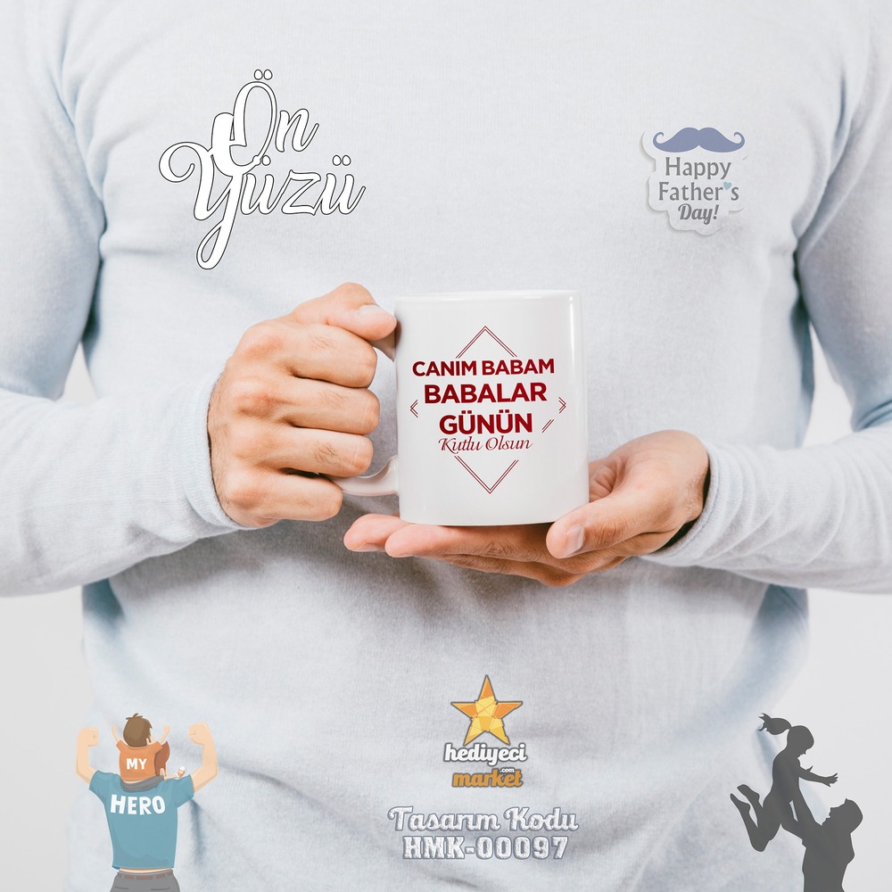 Babalar Gününe Özel Beyaz Kupa Bardak - HMK-00097 - HM-01-00279-01