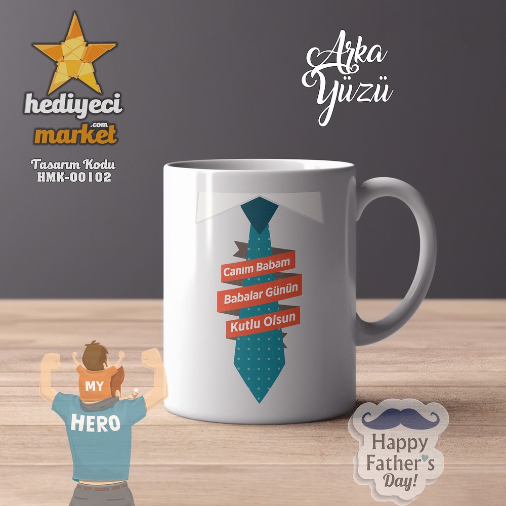 Babalar Gününe Özel Beyaz Kupa Bardak - HMK-00102 - HM-01-00294-01