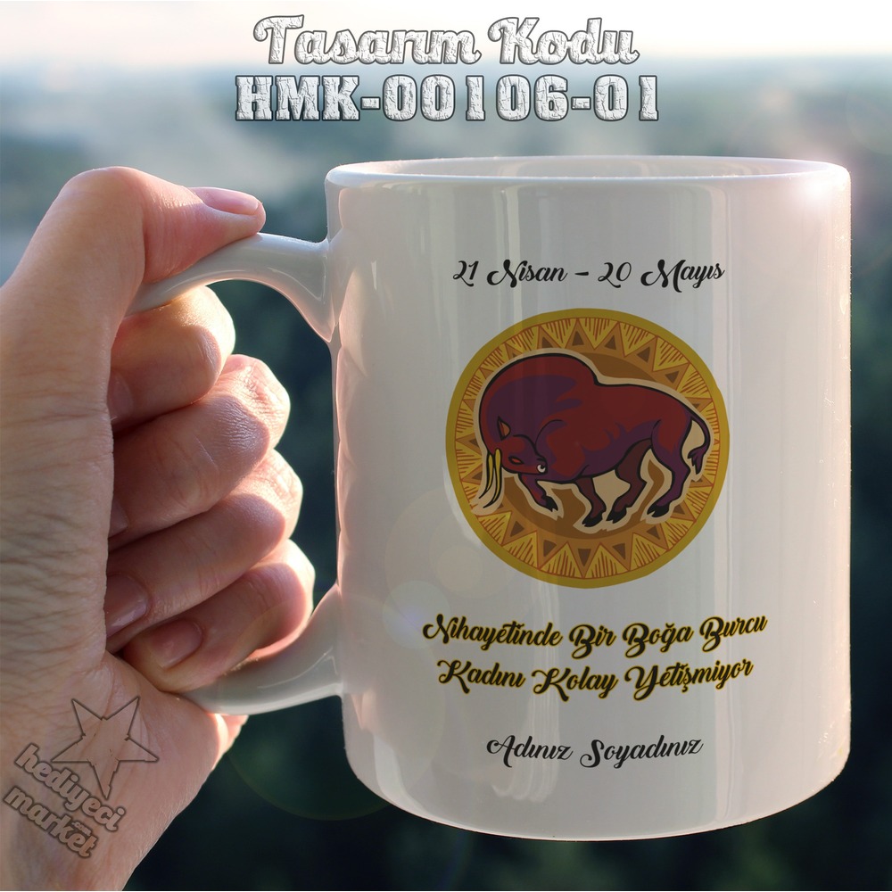 Boğa Burcu Kadınına Özel Beyaz Kupa Bardak - HMK-00106-01 - HM-01-00307-01