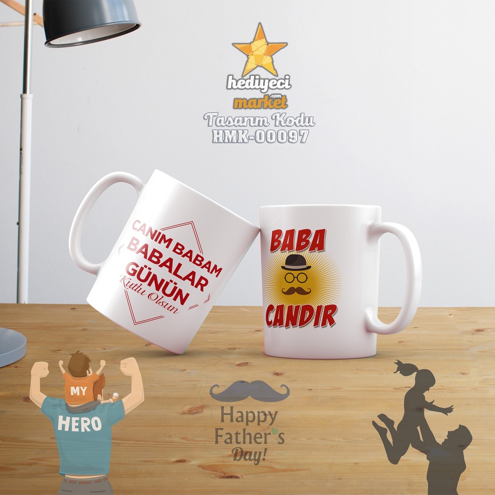 Babalar Gününe Özel Beyaz Kupa Bardak - HMK-00097 - HM-01-00279-01
