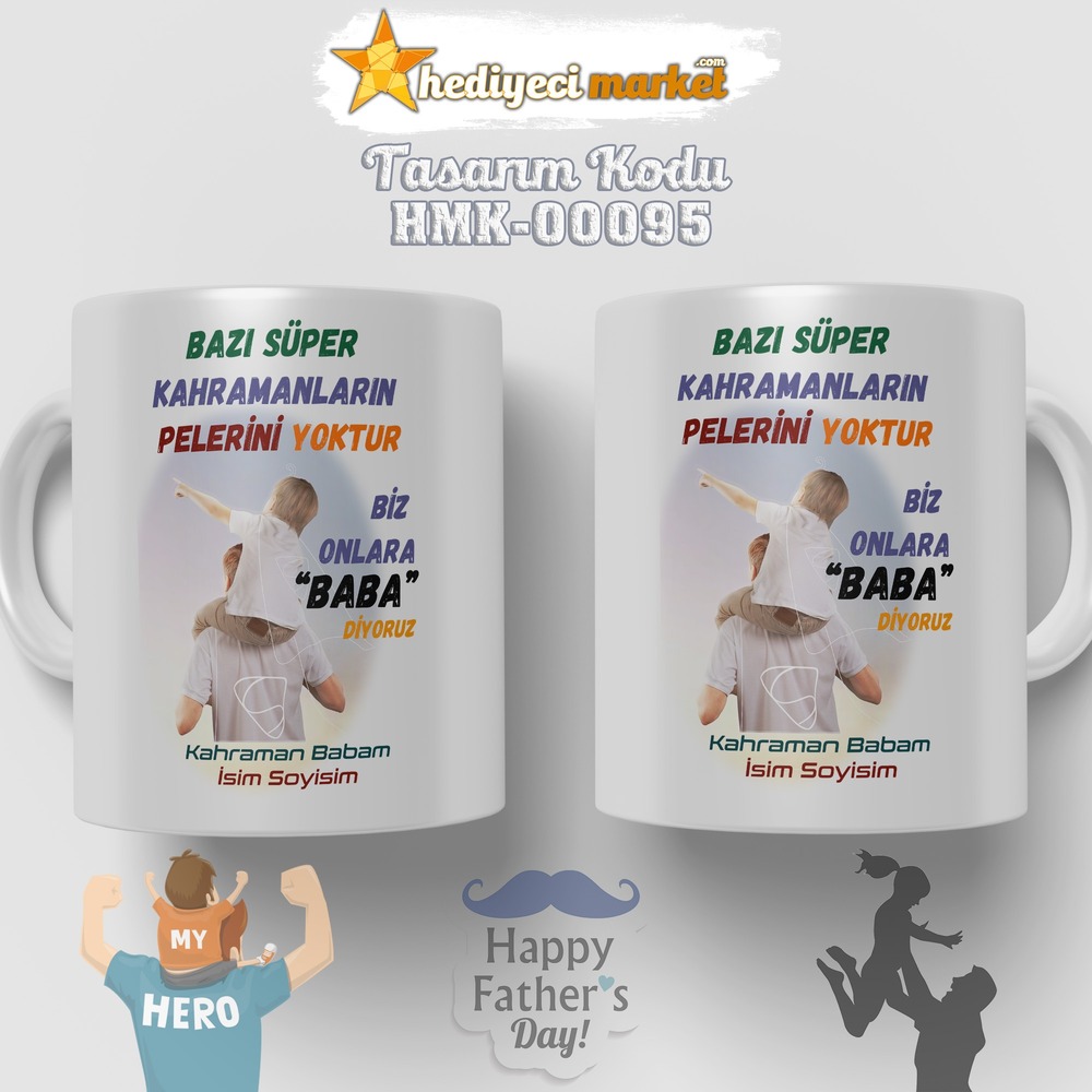 Babalar Gününe Özel Beyaz Kupa Bardak - HMK-00095 - HM-01-00273-01