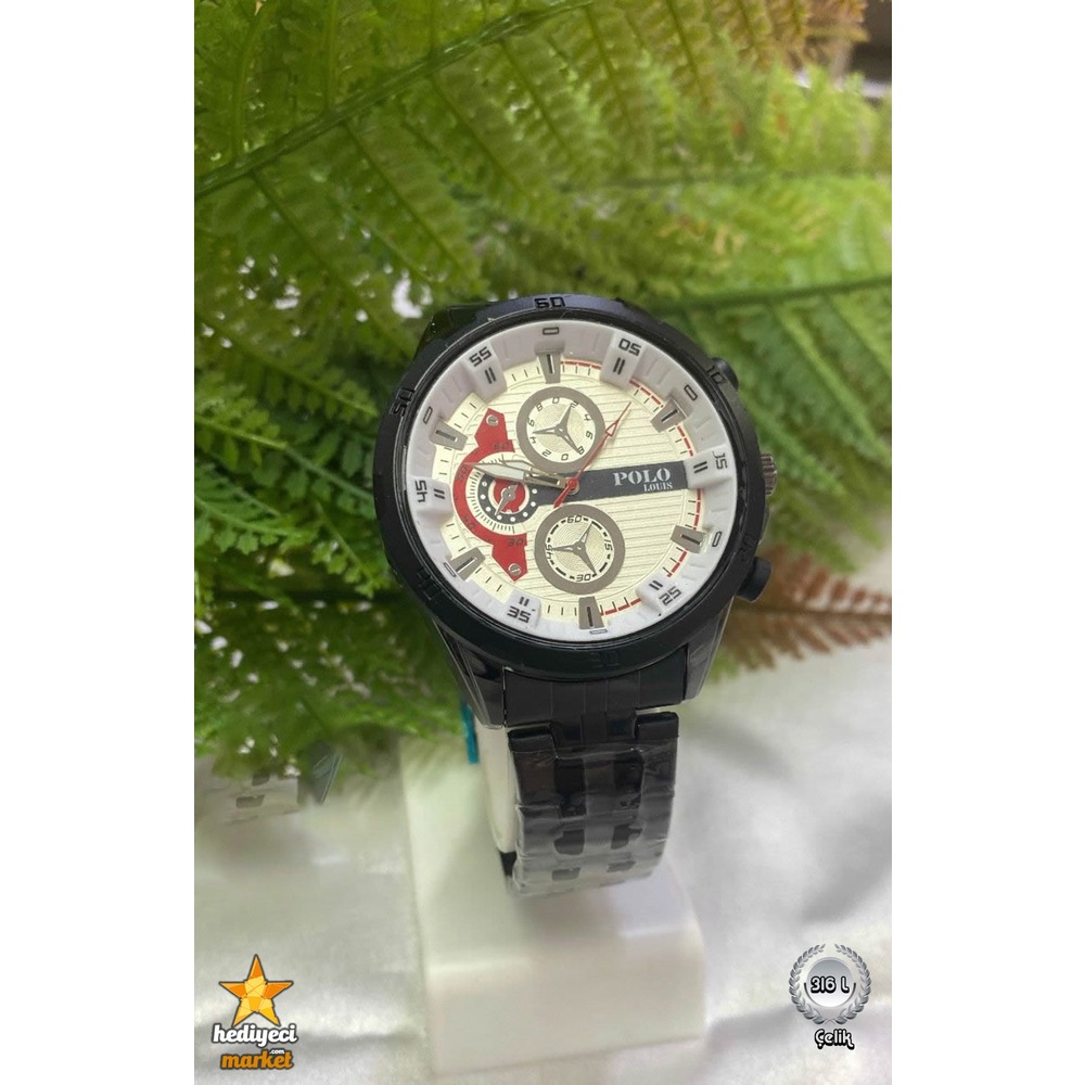 G Sport Polo Çelik Kasa ve Beyaz Detaylı Yuvarlak Erkek Kol Saati - HMES-0036 || HM-03-00107-36