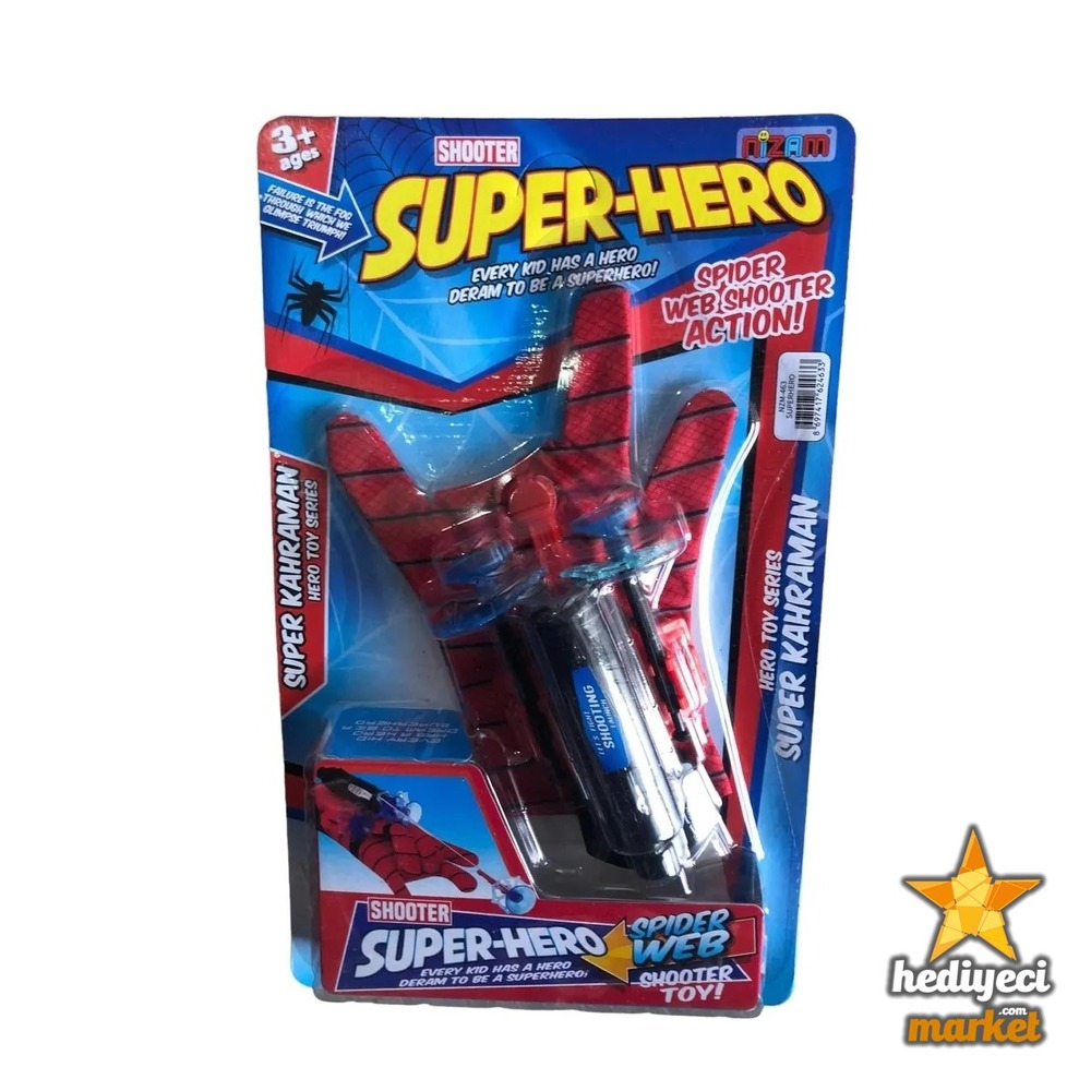 SUPER HERO Örümcek Adam Ağ Fırlatan Vakumlu Ok Atan Eldiven || HM-05-00171-01