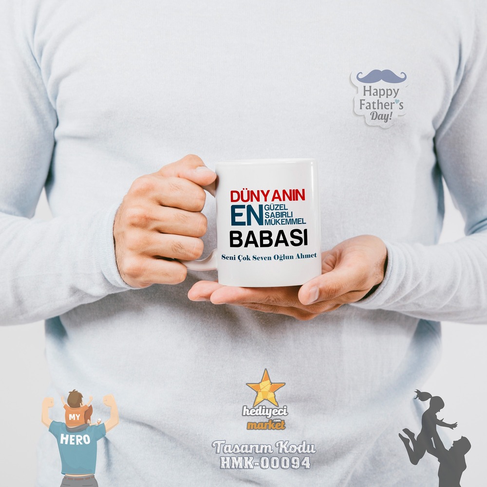 Babalar Gününe Özel Beyaz Kupa Bardak - HMK-00094 - HM-01-00270-01