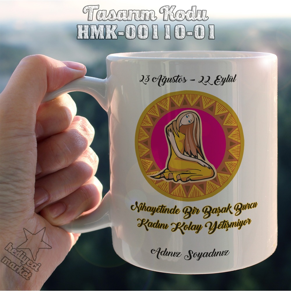 Başak Burcu Kadınına Özel Beyaz Kupa Bardak - HMK-00110-01 - HM-01-00319-01