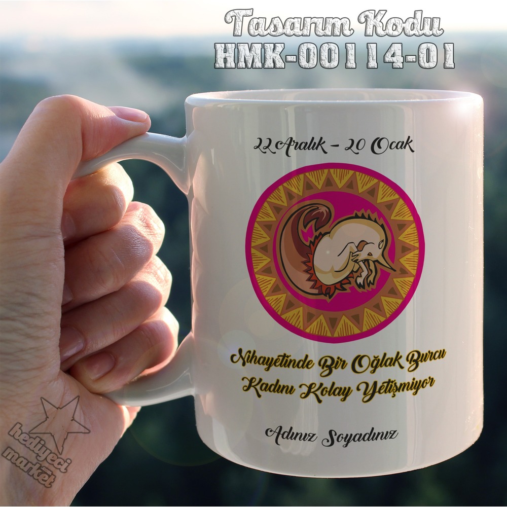Oğlak Burcu Kadınına Özel Beyaz Kupa Bardak - HMK-00114-01 - HM-01-00331-01