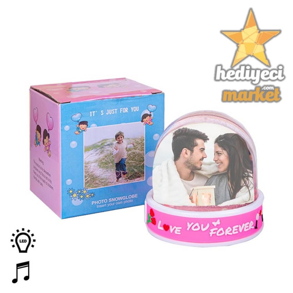 Müzikli Love Fotoğraflı Kar Küresi || HM-05-00169-04