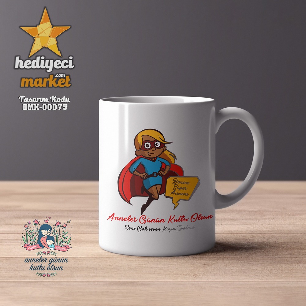 Anneler Gününe Özel Beyaz Kupa Bardak - HMK-00075 - HM-01-00213-01